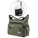Maxbell 2xMen Shoulder Bag with Zipper Closure Girls Oxford Multilayer Pocket Tote Bag green