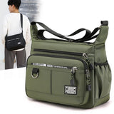 Maxbell 2xMen Shoulder Bag with Zipper Closure Girls Oxford Multilayer Pocket Tote Bag green