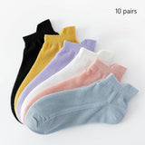 Maxbell 4xAnkle Boat Socks 10 Pairs Anti Skid Hosiery Fashion Casual Socks Short Socks woman
