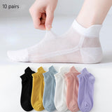 Maxbell 2xAnkle Boat Socks 10 Pairs Anti Skid Hosiery Fashion Casual Socks Short Socks woman