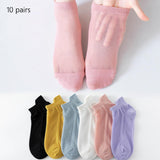 Maxbell 3xAnkle Boat Socks 10 Pairs Anti Skid Hosiery Fashion Casual Socks Short Socks woman