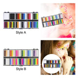 Maxbell 2xFace Body Paint Set 12Colors Theatre Rave Face Paint Painting Makeup Palette Style A
