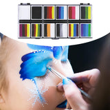 Maxbell 2xFace Body Paint Set 12Colors Theatre Rave Face Paint Painting Makeup Palette Style A