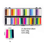 Maxbell 3xFace Body Paint Set 12Colors Theatre Rave Face Paint Painting Makeup Palette Style B