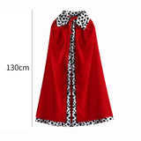 Maxbell 2xKing Cape King Robe Cloak Costume Accessory for Masquerade Carnival Dress up 130cm for Adults