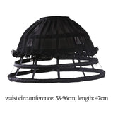 Maxbell 2xCage Hoop Skirt Petticoat Lolita Crinoline Underskirt for Wedding Prom Dress Black