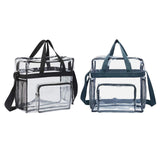 Maxbell 3xPVC Tote Durable Purse Clear Bags Stadium for Camping Sports Events Shopping Black