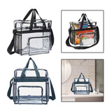Maxbell 2xPVC Tote Durable Purse Clear Bags Stadium for Camping Sports Events Shopping Black
