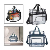 Maxbell 2xPVC Tote Durable Purse Clear Bags Stadium for Camping Sports Events Shopping Black