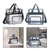 Maxbell 3xPVC Tote Durable Purse Clear Bags Stadium for Camping Sports Events Shopping Black