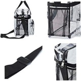 Maxbell 2xPVC Tote Durable Purse Clear Bags Stadium for Camping Sports Events Shopping Black