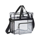 Maxbell 3xPVC Tote Durable Purse Clear Bags Stadium for Camping Sports Events Shopping Black