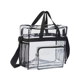 Maxbell 2xPVC Tote Durable Purse Clear Bags Stadium for Camping Sports Events Shopping Black