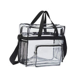 Maxbell 2xPVC Tote Durable Purse Clear Bags Stadium for Camping Sports Events Shopping Black