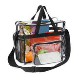 Maxbell 3xPVC Tote Durable Purse Clear Bags Stadium for Camping Sports Events Shopping Black