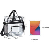 Maxbell 2xPVC Tote Durable Purse Clear Bags Stadium for Camping Sports Events Shopping Black