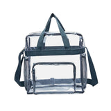 Maxbell 3xPVC Tote Durable Purse Clear Bags Stadium for Camping Sports Events Shopping Gray