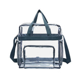 Maxbell 3xPVC Tote Durable Purse Clear Bags Stadium for Camping Sports Events Shopping Gray