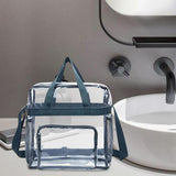 Maxbell 3xPVC Tote Durable Purse Clear Bags Stadium for Camping Sports Events Shopping Gray