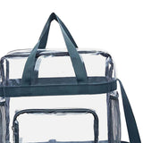 Maxbell 2xPVC Tote Durable Purse Clear Bags Stadium for Camping Sports Events Shopping Gray