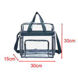 Maxbell 3xPVC Tote Durable Purse Clear Bags Stadium for Camping Sports Events Shopping Gray