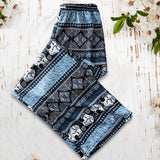 Maxbell 2xYoga Pants Boho Thai Beach Baggy Pants Hippy Female Harem Trousers Blue