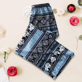 Maxbell 2xYoga Pants Boho Thai Beach Baggy Pants Hippy Female Harem Trousers Blue
