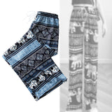 Maxbell 3xYoga Pants Boho Thai Beach Baggy Pants Hippy Female Harem Trousers Blue