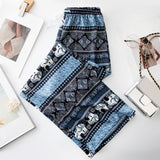 Maxbell 3xYoga Pants Boho Thai Beach Baggy Pants Hippy Female Harem Trousers Blue