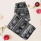 Maxbell 3xYoga Pants Boho Thai Beach Baggy Pants Hippy Female Harem Trousers White Fish Scale