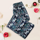 Maxbell 3xYoga Pants Boho Thai Beach Baggy Pants Hippy Female Harem Trousers Green