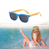 Maxbell Kids Sunglasses Cute Costume Sun Protection Pool Beach Cosplay UV400 Glasses Blue Yellow