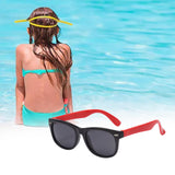 Maxbell Kids Sunglasses Cute Costume Sun Protection Pool Beach Cosplay UV400 Glasses Black Red