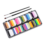 Maxbell 4xFace Body Paint Set with Artist Brushes Dancing Rave Painting Palette Makeup