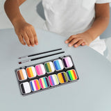 Maxbell 4xFace Body Paint Set with Artist Brushes Dancing Rave Painting Palette Makeup