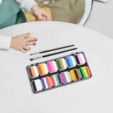 Maxbell 2xFace Body Paint Set with Artist Brushes Dancing Rave Painting Palette Makeup