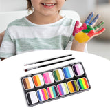 Maxbell 2xFace Body Paint Set with Artist Brushes Dancing Rave Painting Palette Makeup