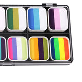 Maxbell 2xFace Body Paint Set with Artist Brushes Dancing Rave Painting Palette Makeup