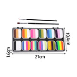 Maxbell 2xFace Body Paint Set with Artist Brushes Dancing Rave Painting Palette Makeup