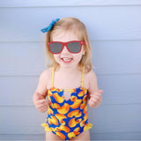 Maxbell Kids Sunglasses Girls Cute Children Eyewear for Camping Photo Props Outdoor Red