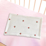 Maxbell Baby Pillow for Sleeping Infant Soft Cotton Quilted Washable Bedding Cushion Cherry