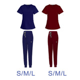 Maxbell 2xNursing Scrubs Uniform Elastic Work Clothing for SPA Pet Groomer Cosmetology