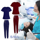 Maxbell 2xNursing Scrubs Uniform Elastic Work Clothing for SPA Pet Groomer Cosmetology