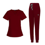 Maxbell 2xNursing Scrubs Uniform Elastic Work Clothing for SPA Pet Groomer Cosmetology