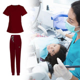 Maxbell 2xNursing Scrubs Uniform Elastic Work Clothing for SPA Pet Groomer Cosmetology