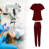 Maxbell 2xNursing Scrubs Uniform Elastic Work Clothing for SPA Pet Groomer Cosmetology