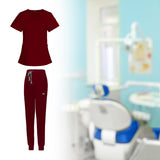 Maxbell 2xNursing Scrubs Uniform Elastic Work Clothing for SPA Pet Groomer Cosmetology