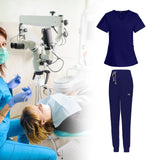 Maxbell 2xNursing Scrubs Uniform Elastic Work Clothing for SPA Pet Groomer Cosmetology