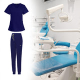 Maxbell 2xNursing Scrubs Uniform Elastic Work Clothing for SPA Pet Groomer Cosmetology