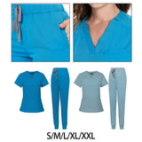 Maxbell 2xNursing Scrubs Uniform Scrubs Set for Pet Groomer Veterinary Operating Room